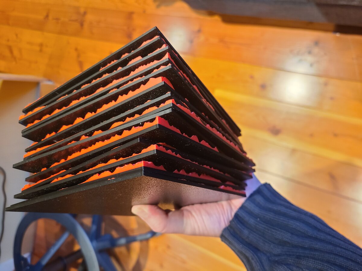 Stack of all printed tiles