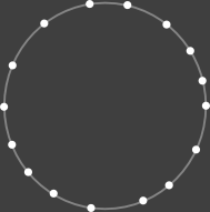 A circle SVG path with its individual nodes enlarged and highlighted